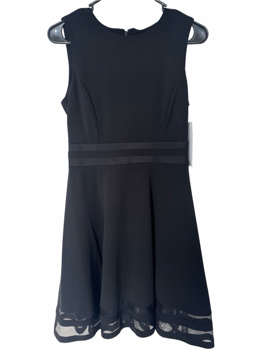 ✅ NWT Calvin Klein Black Sleeveless Fit & Flare Dress size 4 Petite